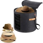 Large Hat Storage Box 19'' Hat Box for Large Hats, Hat Boxes for Women Storage Large Round Hat Boxes for Men Foldable Storage Box with Lid Felt Stuffed Animal Toy Storage Bin with Lid, Dark Gray