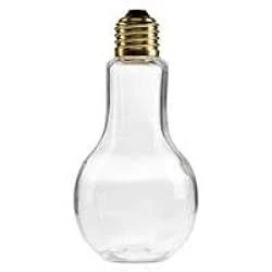 Glass Light Bulb Jar with Gold Lid