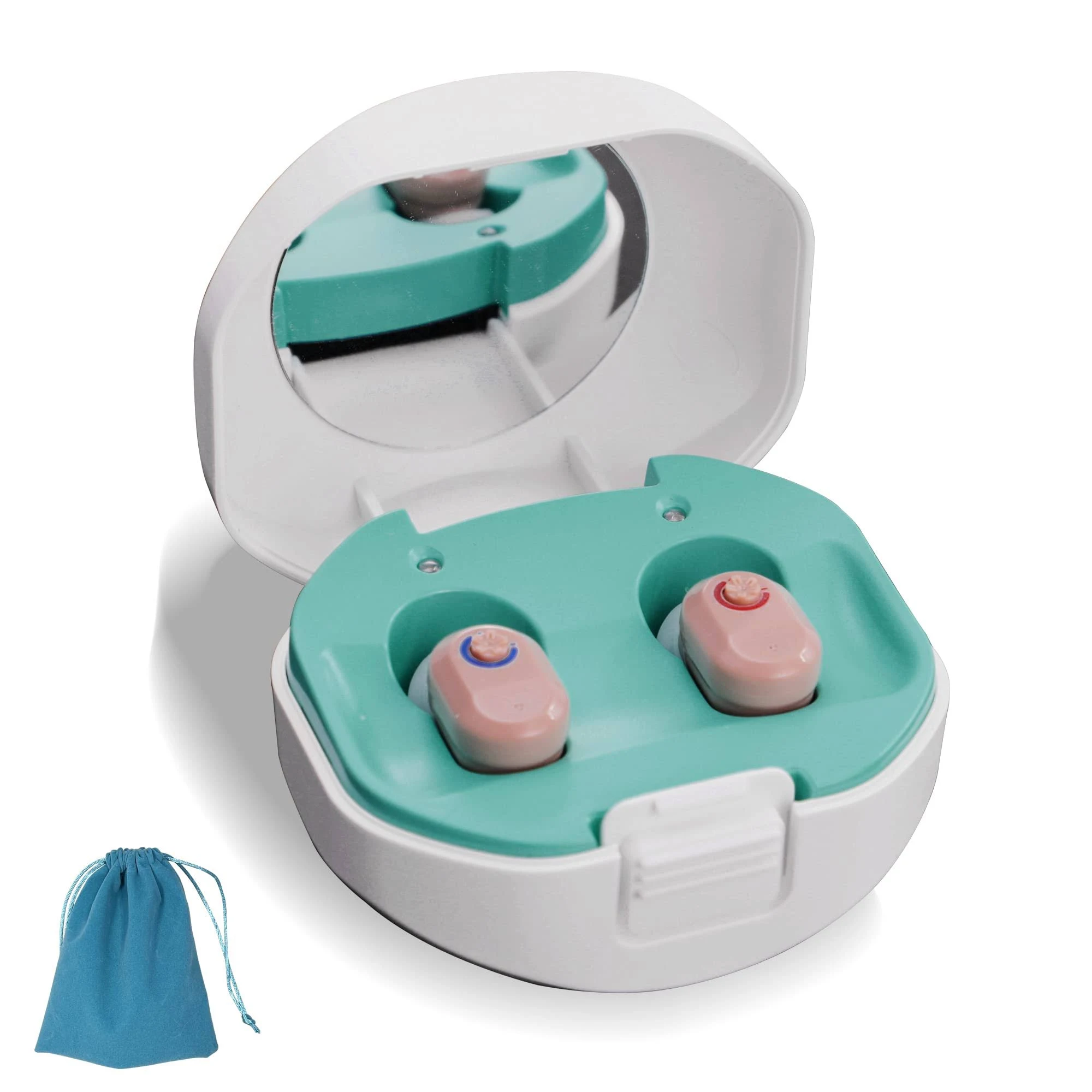 Iwaki Hearing Aids - Digital Mini Sound Amplifier with Noise Cancelling, Adaptive Feedback Reduction for Clear Sound Amplification, Invisible Design for All-Day Comfort