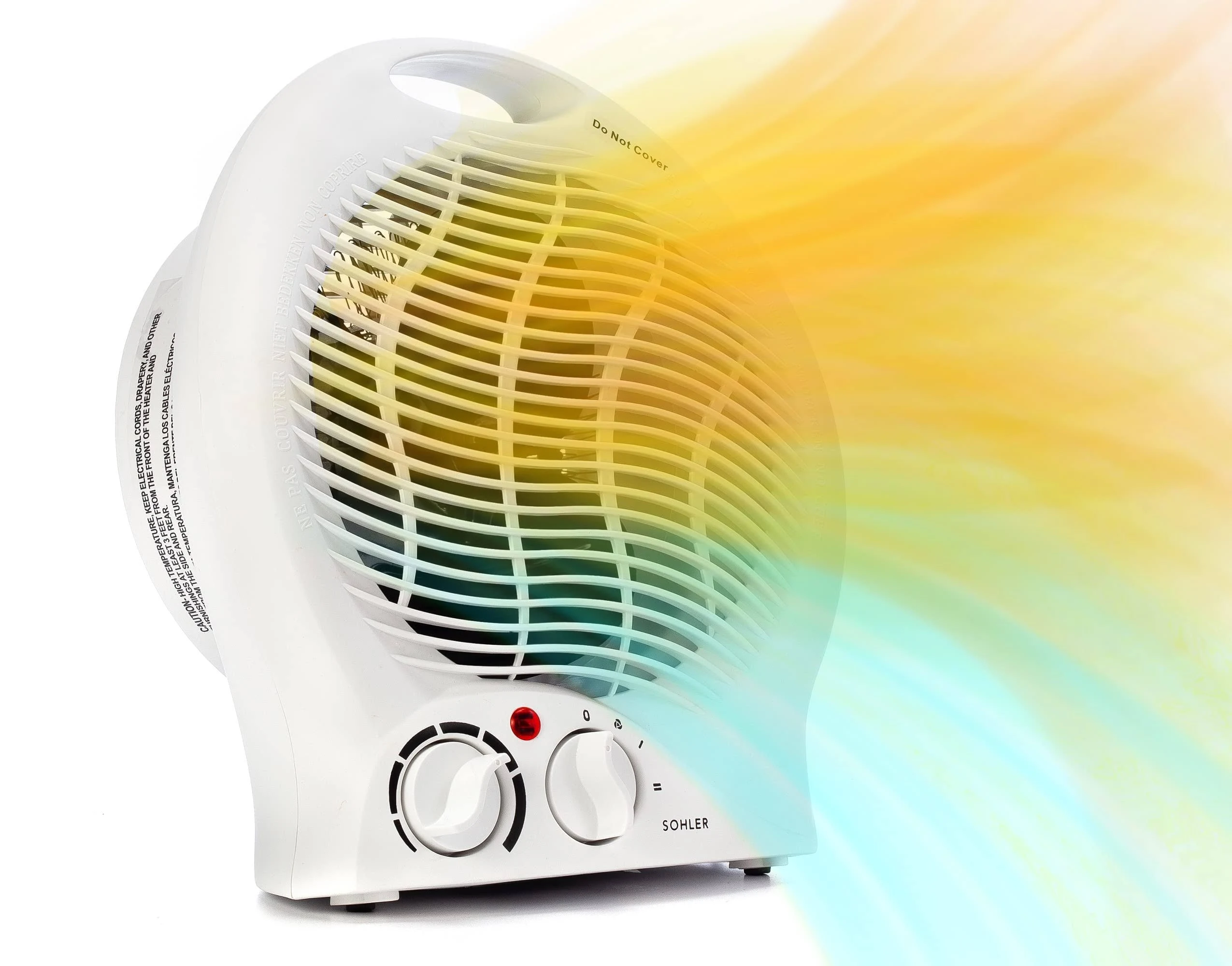 Sohler Portable Electric 1500W Fan Heater with Adjustable Thermostat, Overheat and Tip-Over Protection, ETL Certified, Ideal for Home & Office, White