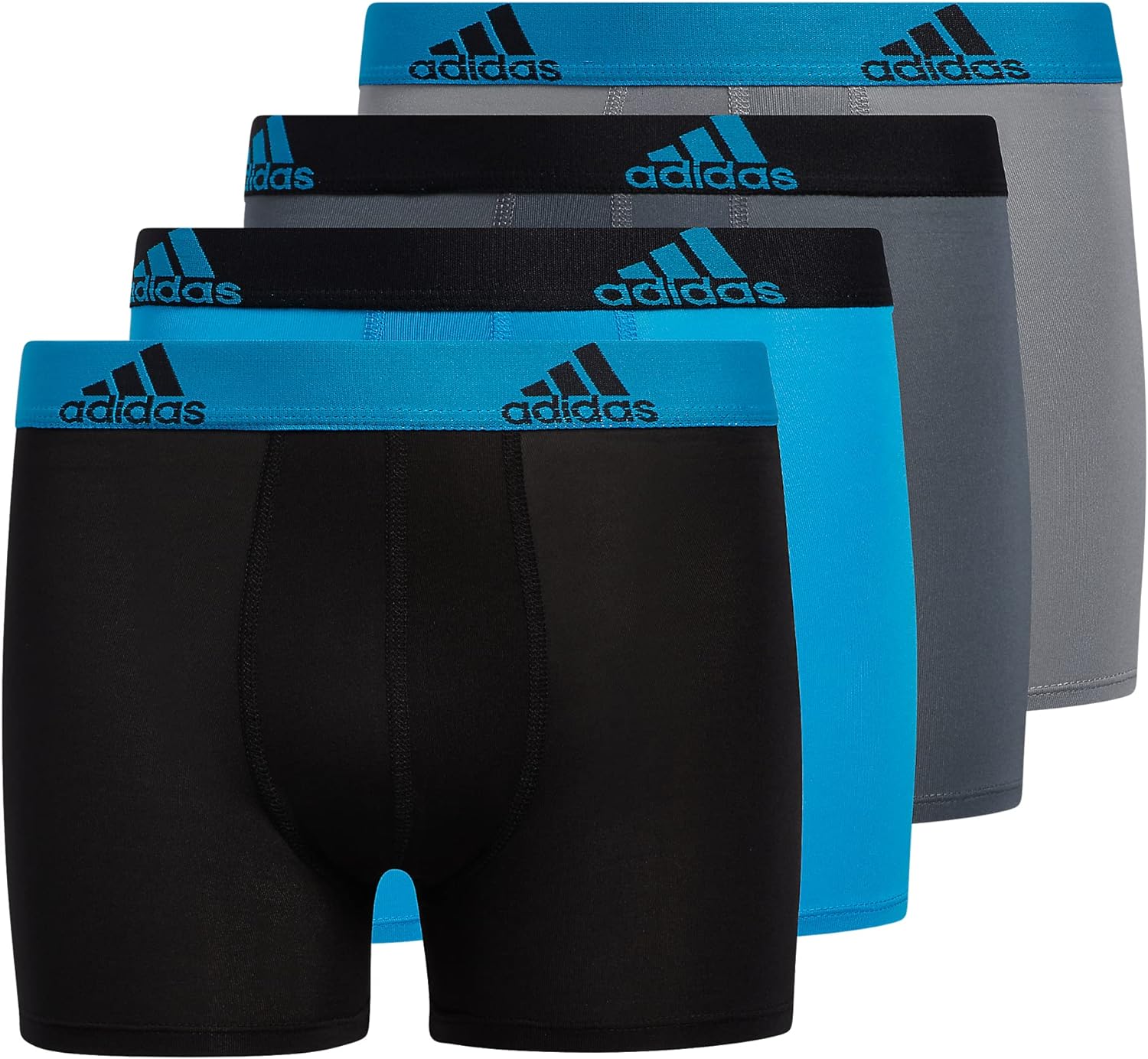 Adidas Boys XL 18-20 Blue Black Gray 3 Pair Only Performance Boxer Briefs