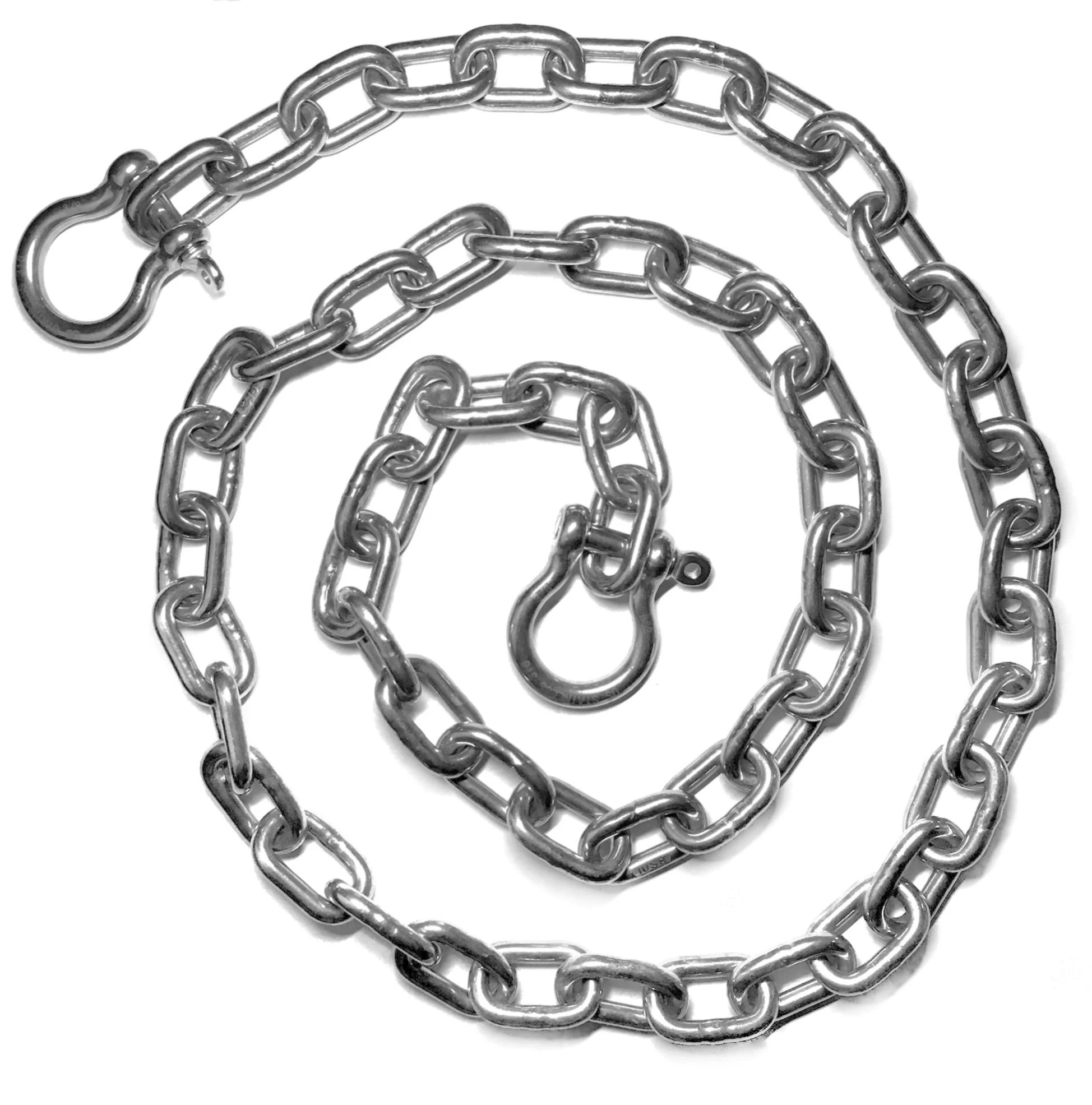 US Stainless 1/4" by 4 Foot Stainless Steel 316 Anchor Chain 1/4" or 6mm by 4' Long Shackles