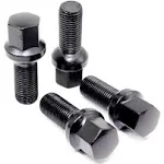 Set of 20 Veritek 14x1.5mm 2.10 Inch 28mm Shank Length 17mm Hex R12 OE Black Ball Seat Wheel Lug Bolts for Mercedes Audi VW Factory Wheels