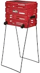 Tourna Ballport Deluxe Tennis Ball Hopper with Wheels - Holds 80 Balls Red