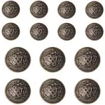 YaHoGa 14 Pieces Antique Metal Blazer Buttons Set for Blazers Suits Sport Coat ...