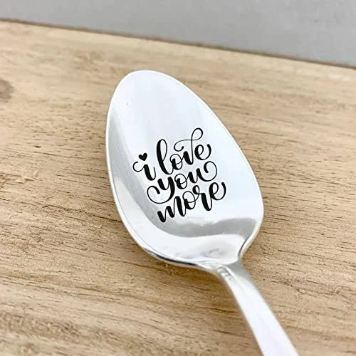 BIGEVENTS20 Love You More Spoon for Hisher Birthday Graduation Valentines Lovers Gift Engraved Spoon Gift Under Twenty F