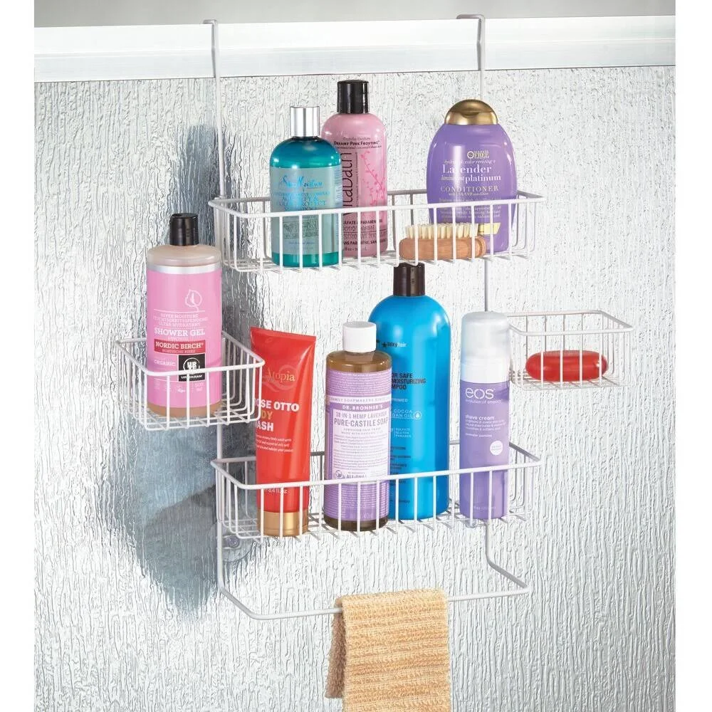 mDesign Steel Bathroom Shower Caddy Hanging Rack Storage Organizer