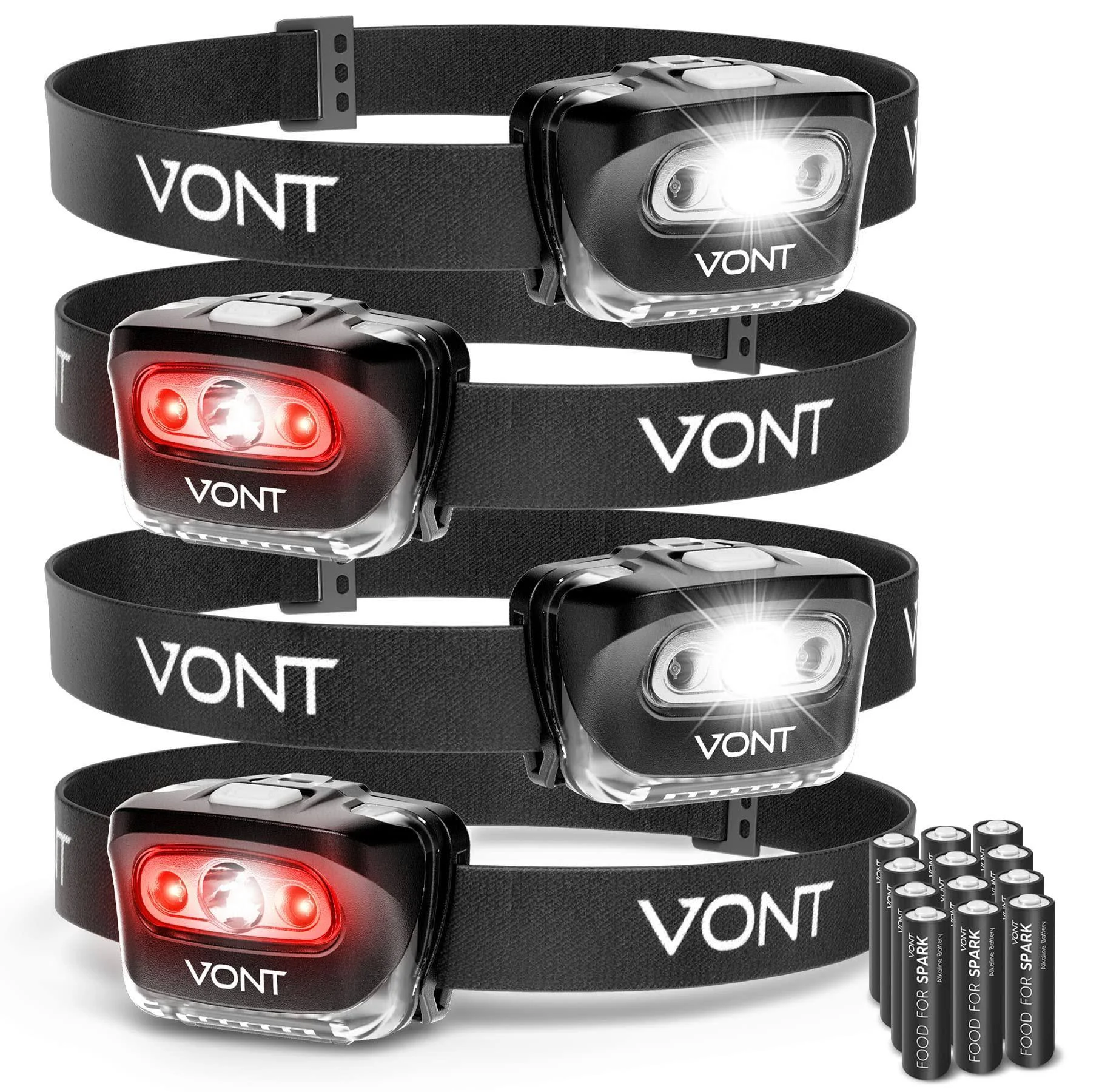 vont LED Headlamp 4 Pack