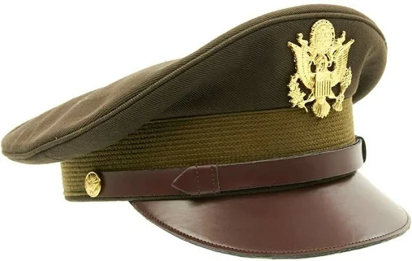 U.S. WWII Officer Visor Crusher Cap: Winter (OD Green), 7 1/4