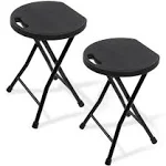 7Penn 2pk Tall Folding Stool Chair with Handle - 440lb Cap Portable Home, Dorm, RV Small Foldable Bar Stools for Adults