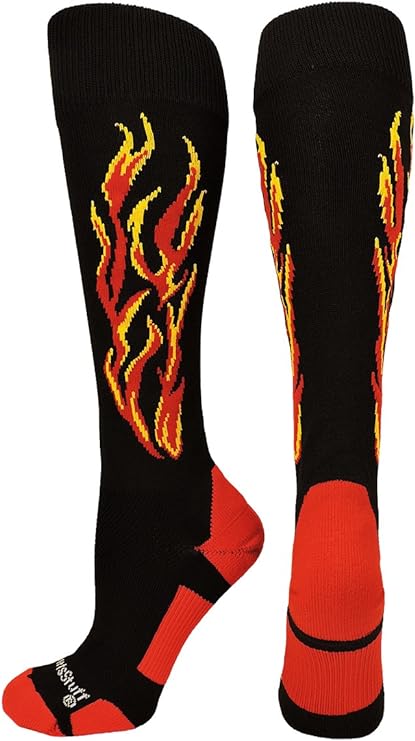 Flame Soccer Style Over the Calf Athletic Socks (multiple colors)