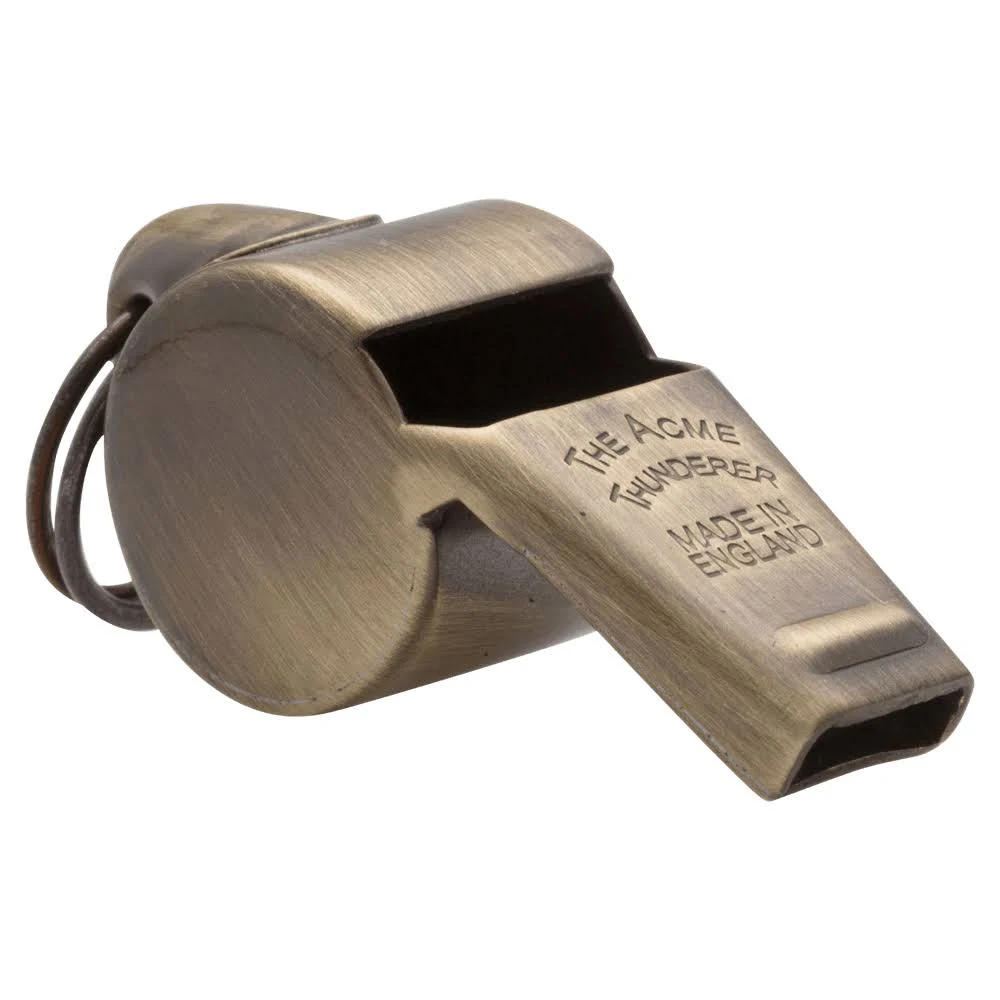 ACME Thunderer Whistle Tapered Mouth Small in Antique Brass 60.5AB