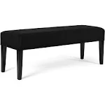 WOMACO Dining Room Bench Covers Stretch Spandex Upholstered Bench Seat Cushion Slipcovers for Kitchen Dining Bench Seat Protector (Black, Medium)