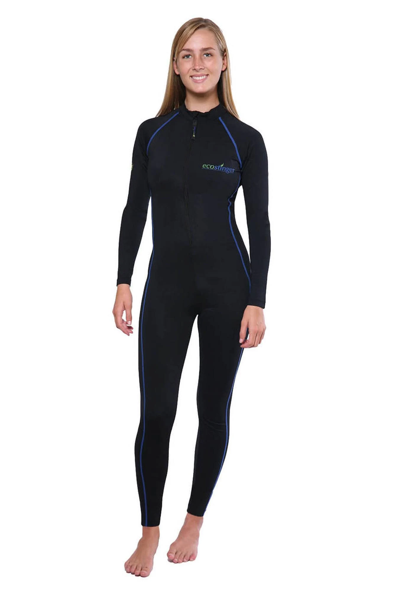 EcoStinger® Women Full Body Swimsuit Sun Protective Stinger Suit Dive Skin UPF50+ Black Royal Stitch