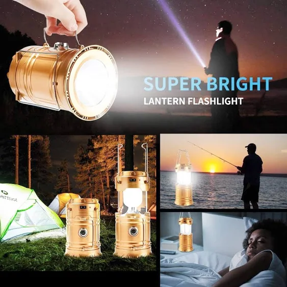 4 Pack Camping Lantern, Rechargeable LED Lanterns, Solar Lantern Battery Powered ...