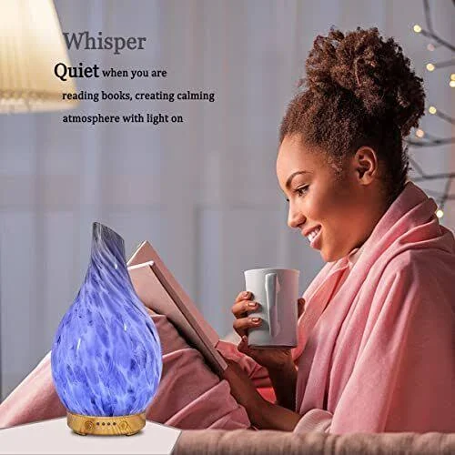 Glass Essential Oil Diffuser, 100ml Cool Mist Humidifier Aromatherapy Diffuser ...