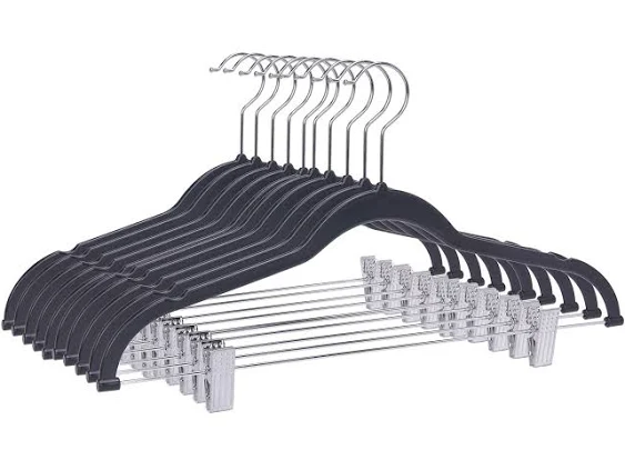 Quality Plastic 20-Pack Non Velvet Non-Flocked Thin Compact Coat Hangers with Me