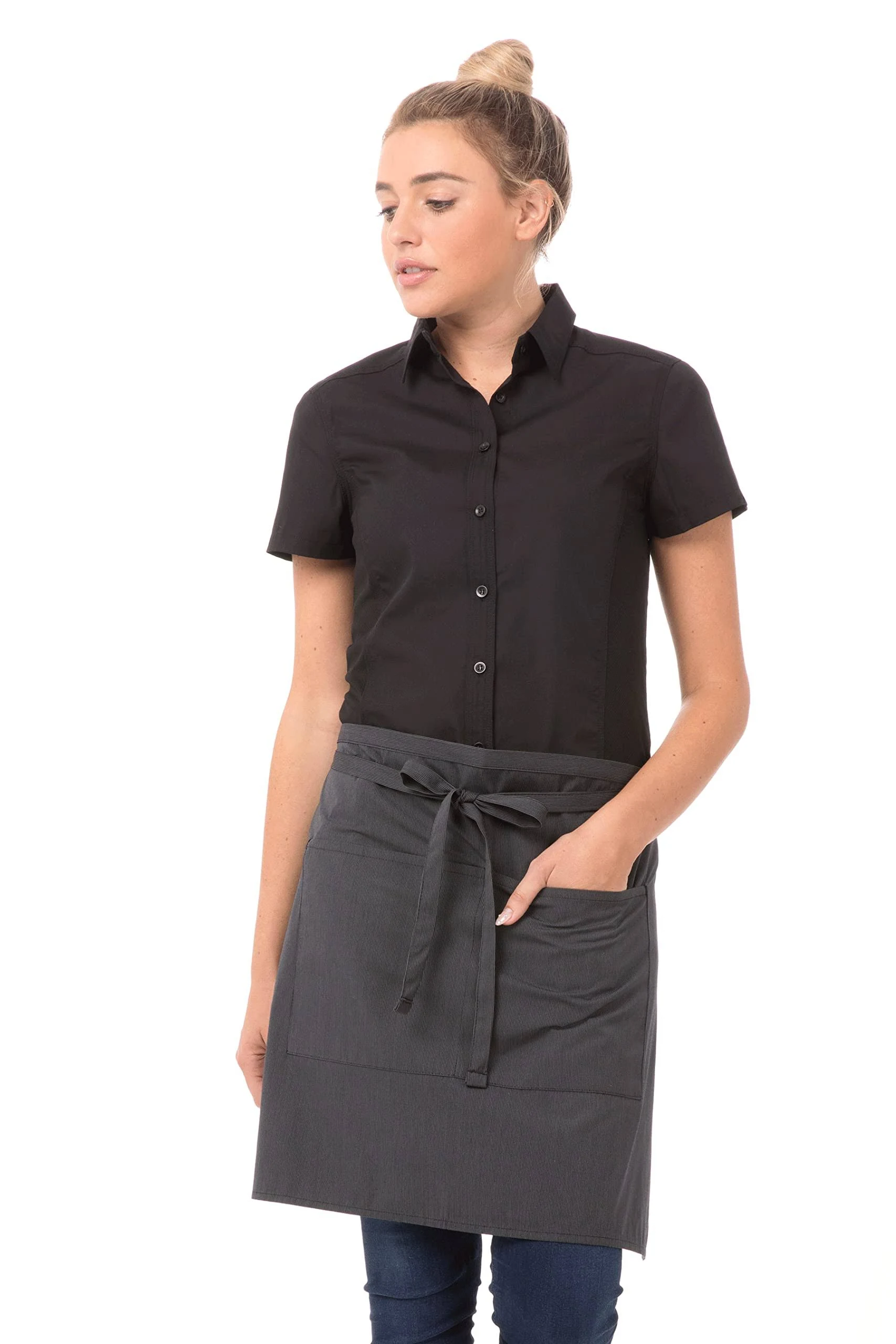 Chef Works Unisex Half Bistro Apron - One Size - Dark Grey