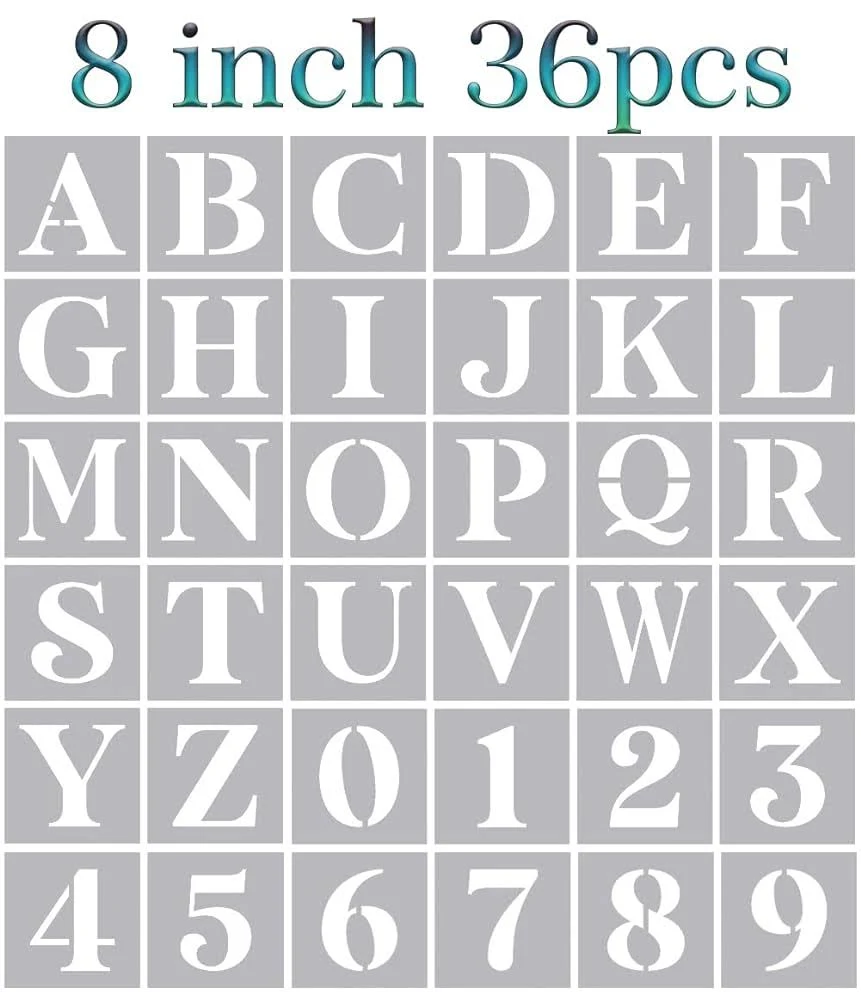 8 inch Large Letter Stencils Alphabet Stencils for Painting on Wood Stencil L...