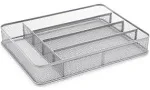 Kitchen Drawer Organizer, Mesh Silverware Organizer, 5 Compartments Utensil Hold