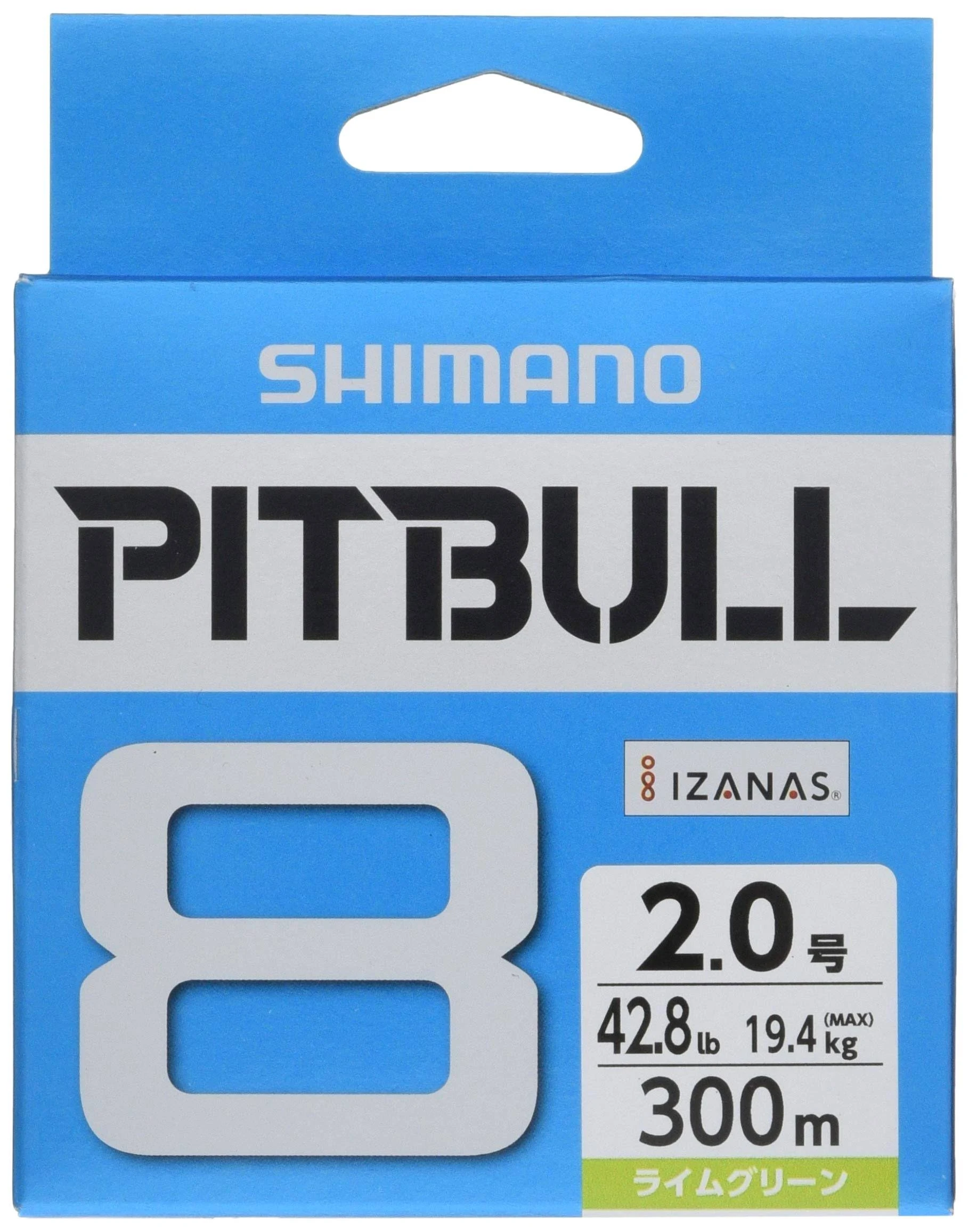 Shimano Pitbull 8 Lime Green 300M Braided PE Fishing Line PL-M78S 2.0