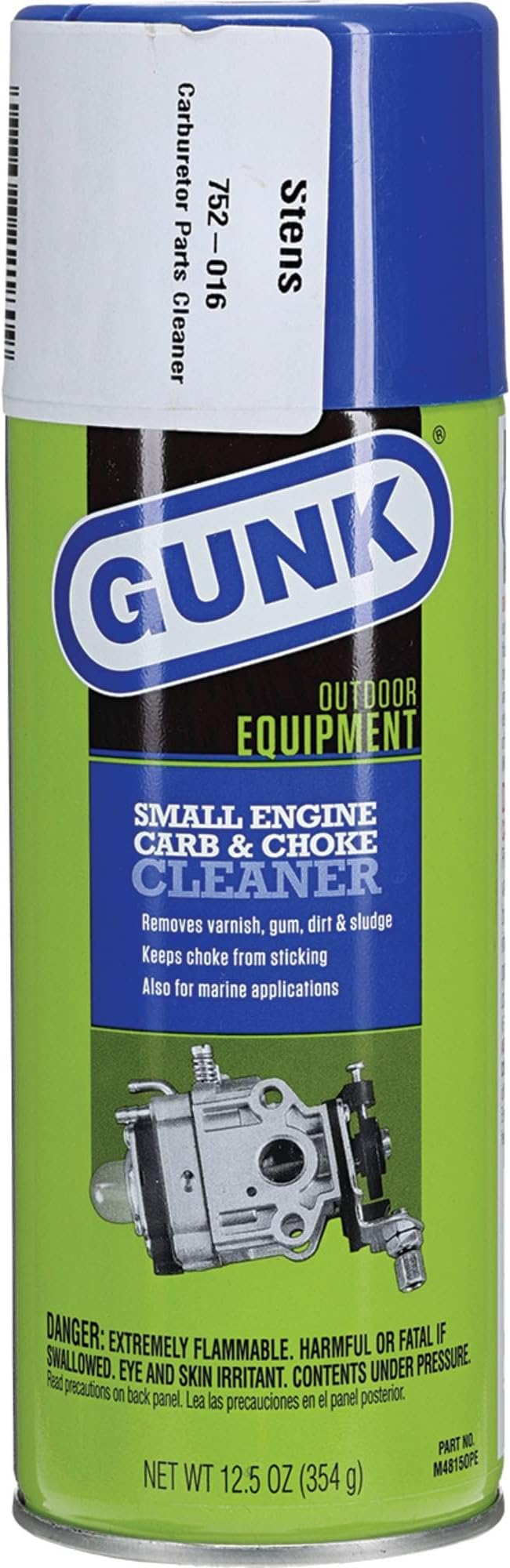 Gunk 752-016 Carburetor Parts Cleaner 12.5 oz. Can