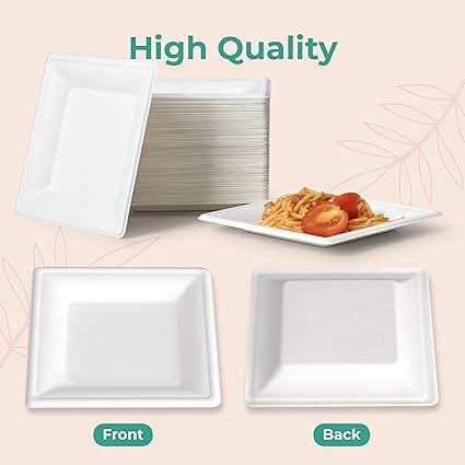 Fit Meal Prep [50 Pack Compostable Paper Plates, 6 inch Appetizer Plate ...