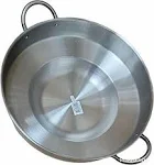 Roy Large Mexican Style Wok Comal Cazo Griddle Fryer Chicharron Deep Fry Pan Stainless Steel for Carnitas Panza Abajo 23" Paella