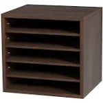 VEVOR Wood Literature Organizer Adjustable File Sorter 5 Compartments Brown  | eBay