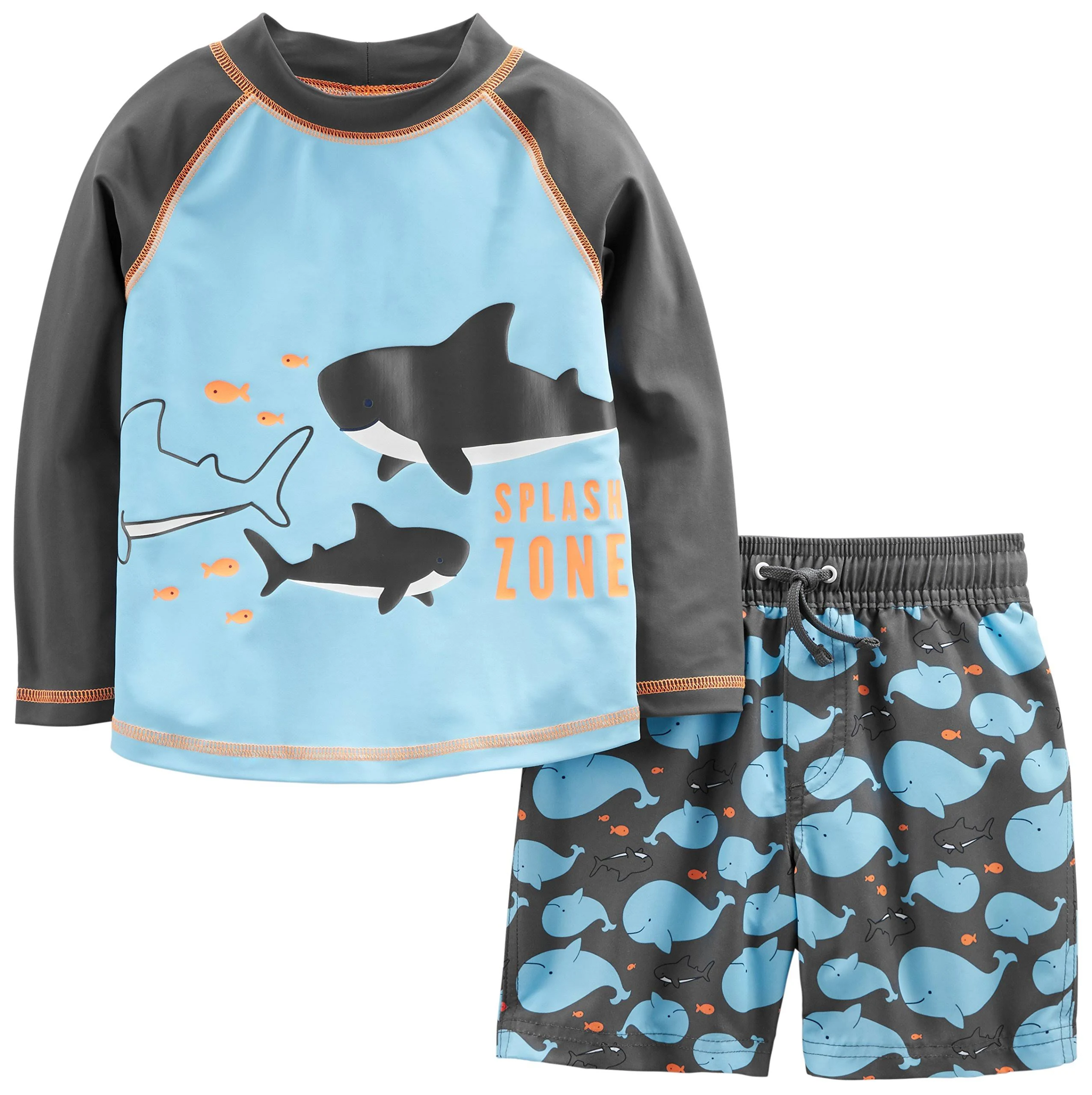 Simple Joys by Carter's Toddlers and Baby Boys' Swimsuit Trunk and Rashguard Set