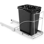 Costway Pull Out Trash Can Under Cabinet Sink Roll-Out Rack Slide Out Waste Bin Shelf