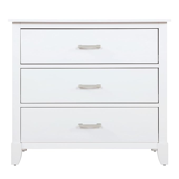 Dream on Me Universal 3 Drawers Chest | Kids Bedroom Dresser | Three Drawers Dresser Mid Century Modern, Cool Grey