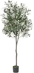 VIAGDO Artificial Olive Tree 6ft Tall Fake Potted Olive Silk Tree with Planter Large Faux Olive Branches and Fruits Artificial Tree for Home Office Living Room Decor Indoor, 1176 Leaves