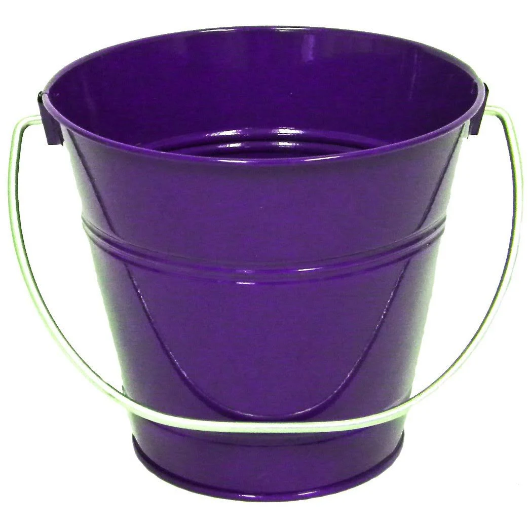 Italia 6-Pack, Size 5.6 X 6 Color Purple, Quality Metal Bucket 1.5 Quart 6-Pack