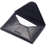 HISCOW Envelope Business Card Case with Magnet Closure - Italian Calfskin (Black)