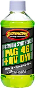 Supercool P46-8D A/C Comp Lube, UV Dye, 8 oz, FLSH PNT 442 F