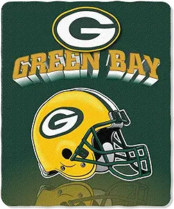 Green Bay Packers Mirror Grid Iron Blanket Fleece Throw NWT NFL Licensed