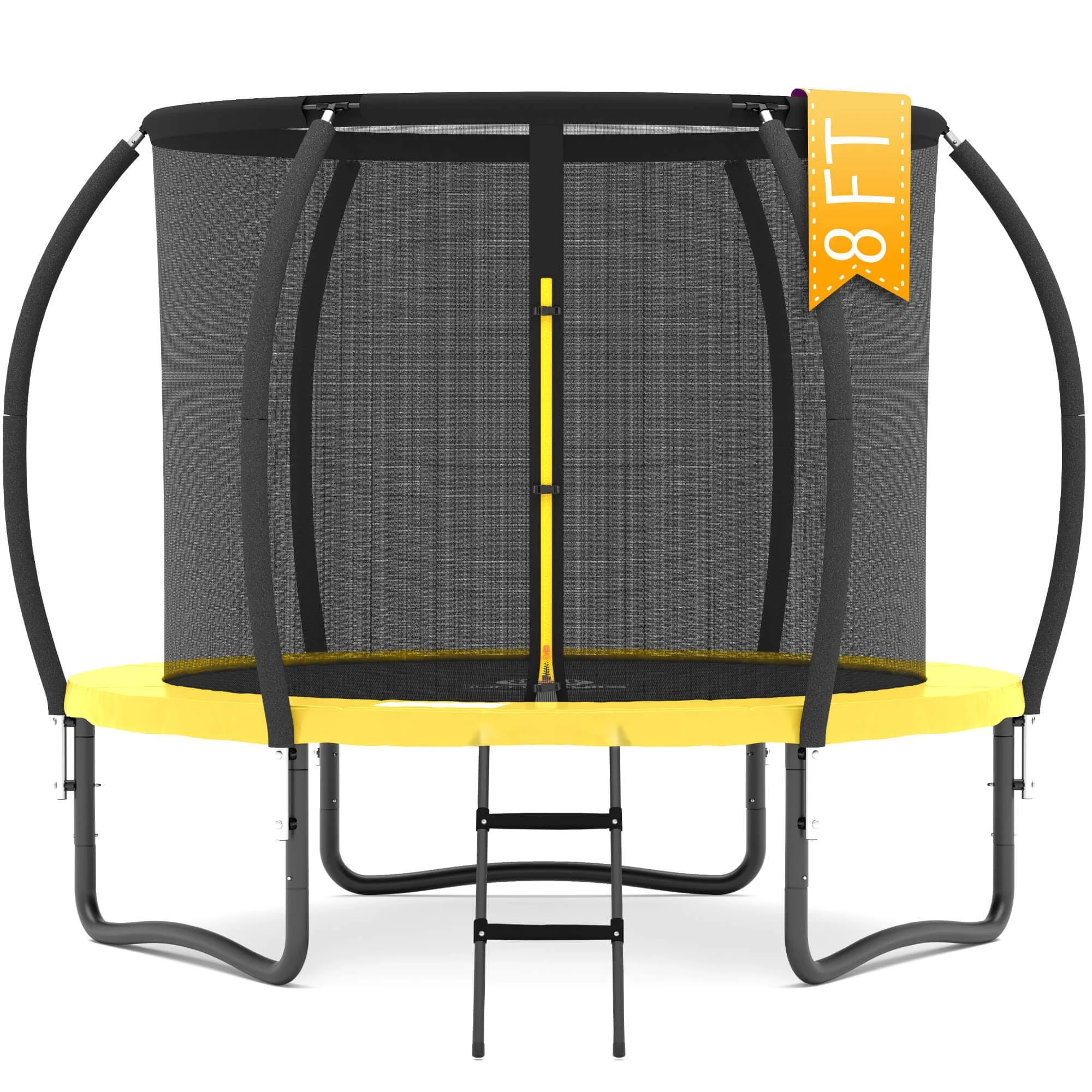 Jumpzylla Trampoline 8ft 10ft 12ft 14ft Trampoline with Enclosure - Recreational Trampolines with Ladder and Galvanized Anti-Rus, Rust