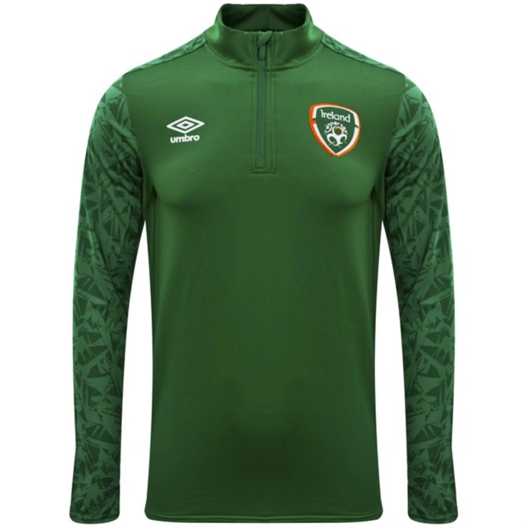 "Umbro Men's 2020 Ireland Long Sleeve 1/4 Zip Pullover Top, Pine Green - "