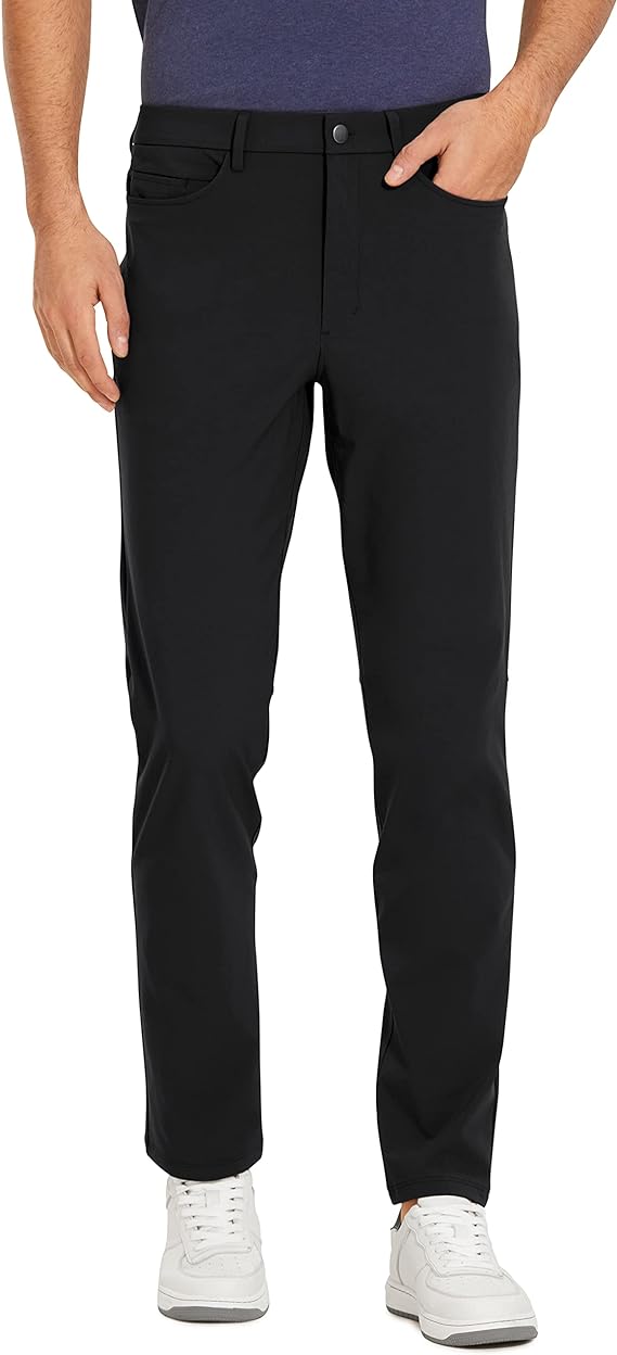 CRZ YOGA Men's All Day Comfy Golf Pants with 5-Pocket - 30"/32"/34'' Quick Dry Lightweight Casual Work Stretch Pants