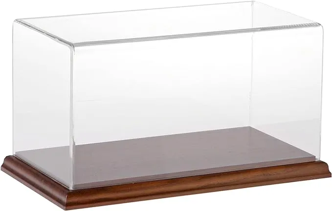 Plymor Clear Acrylic Display Case with Hardwood Base 10