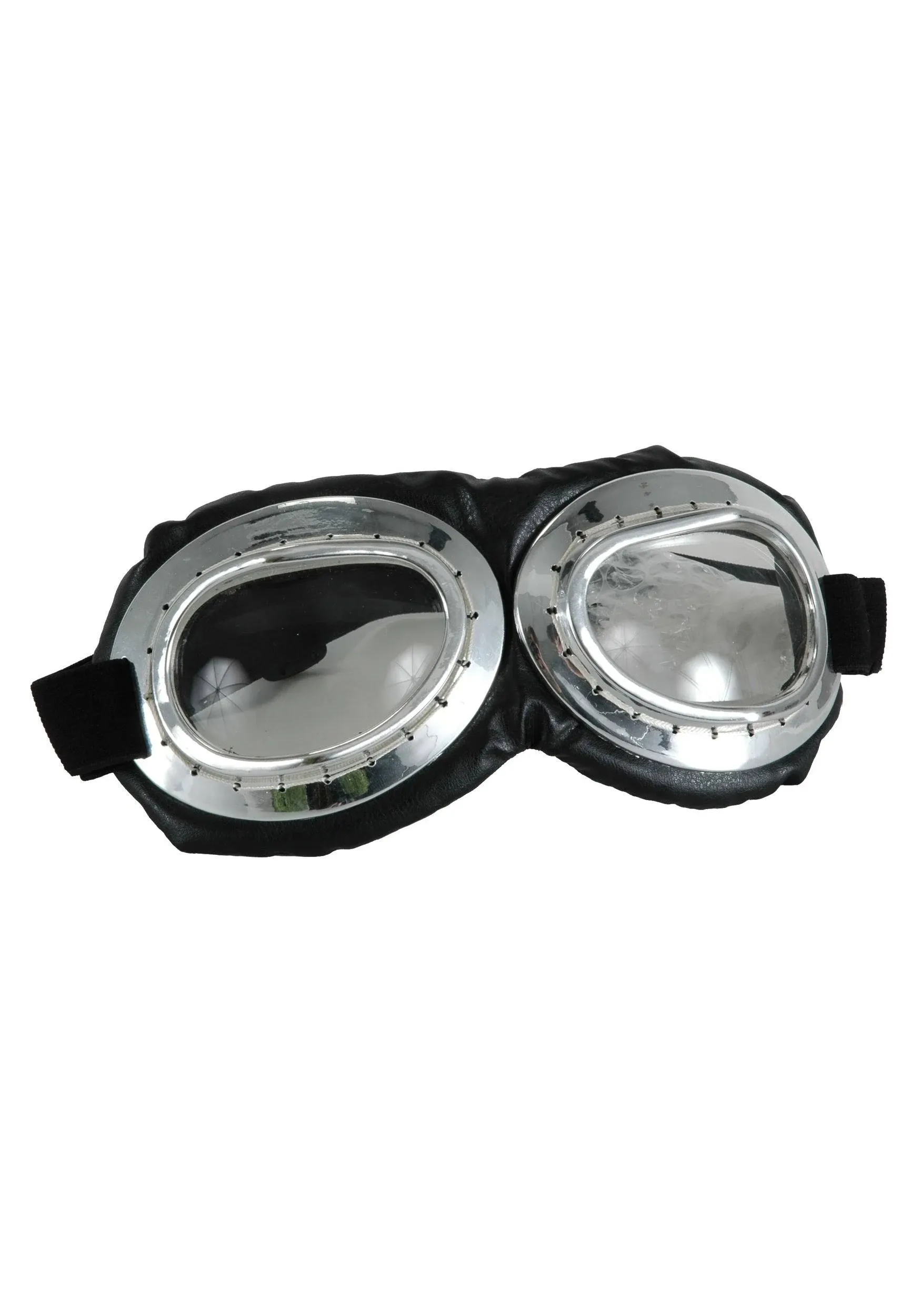 Aviator Goggle Silver &amp; Black Adult Costume Accessory