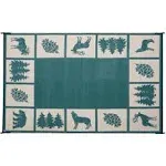 Reversible Mats 9-Feet x 12-Feet Outdoor Patio Camping Hunter RV Mat (Green/Beige)