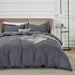 Bedsure Dark Grey Duvet Cover King Size - Soft Double Brushed Duvet Cover for Kids with Zipper Closure, 3 Pieces, Includes 1 Duvet Cover (104"x90")