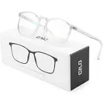 CNLO Blue light blocking Glasses,Computer Glasses,Gaming Glasses,TV Glasses,For UV Protection, Anti Eyestrain,Lightweight Frame Eyewear,Men/Women (Crystal)