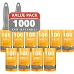 DINIAL 2 Lint Roller Handles + 10 Refills (1000 Sheets in total) for All Purpose ...