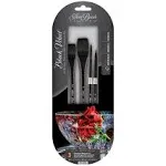 Silver Brush Limited WC-3202S Black Velvet Professional Watercolor Set, Set of 4, Size 8 Round, Size 8 Script Liner, Sizes 3/4 and 1 Inch Flat Wash Paintbrushes, Short Handle