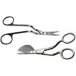 6 Inch Stainless Steel Applique Duckbill Scissors Blade with Offset Handle &amp; 6 I