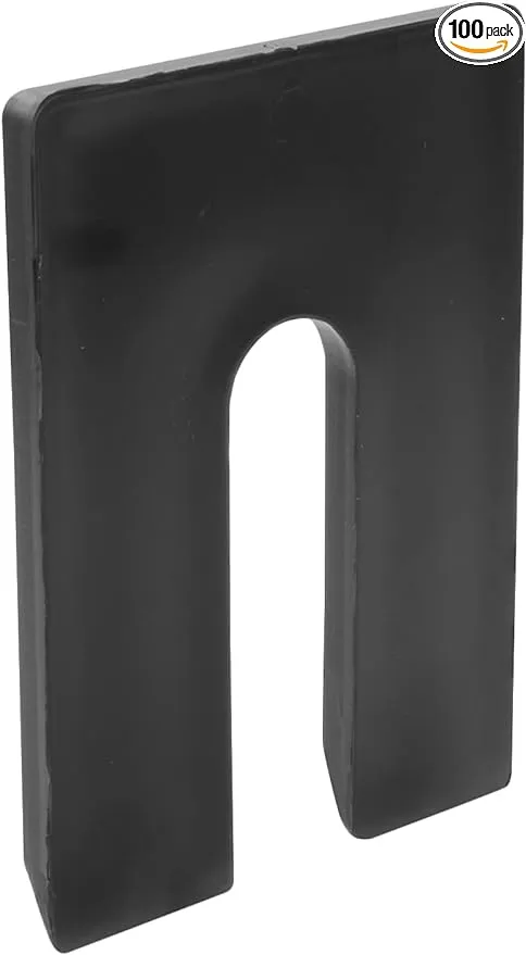 CRL Black 1/4&#034; x 4&#034; Jumbo Size Plastic Horseshoe Shims - pack of 100