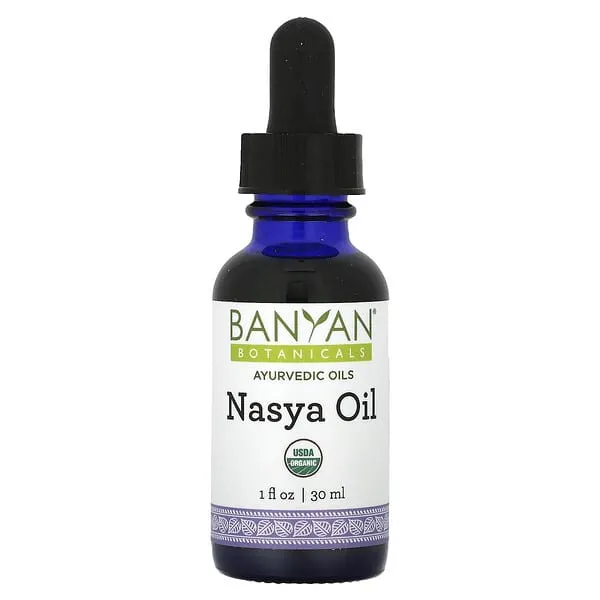 Banyan Botanicals Nasya Oil – Organic Herbal Nasal Drops for Clear Breathing – Ayurvedic Nasal Cleaner and Nose Moisturizer* – One Fluid Ounce – Certified Organic, Non GMO, Chemical Free